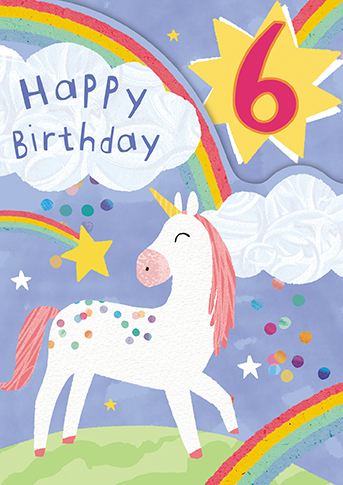 Age 6 Zoo Bop! Unicorn Z-Fold, Greeting Card