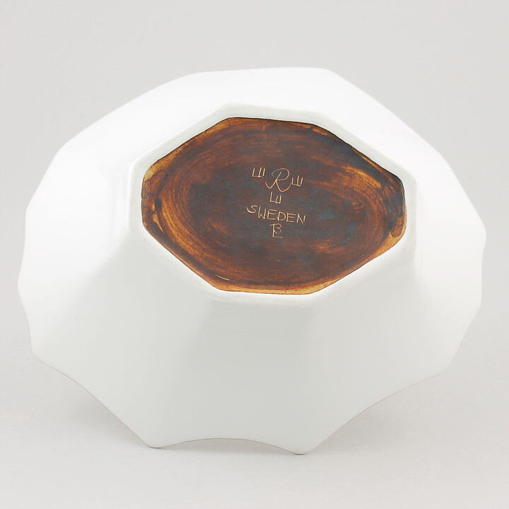 Bertil Lundgren (1970s) White Plant Bowl 21 cm