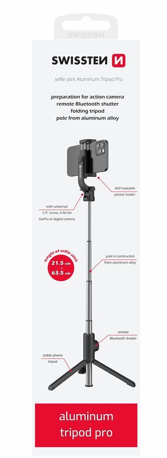 Swissten BT Selfie-Stativ Aluminum PRO