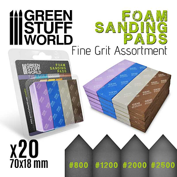 Green Stuff World: Foam Sanding Pads - Fine Grit Assortment x20