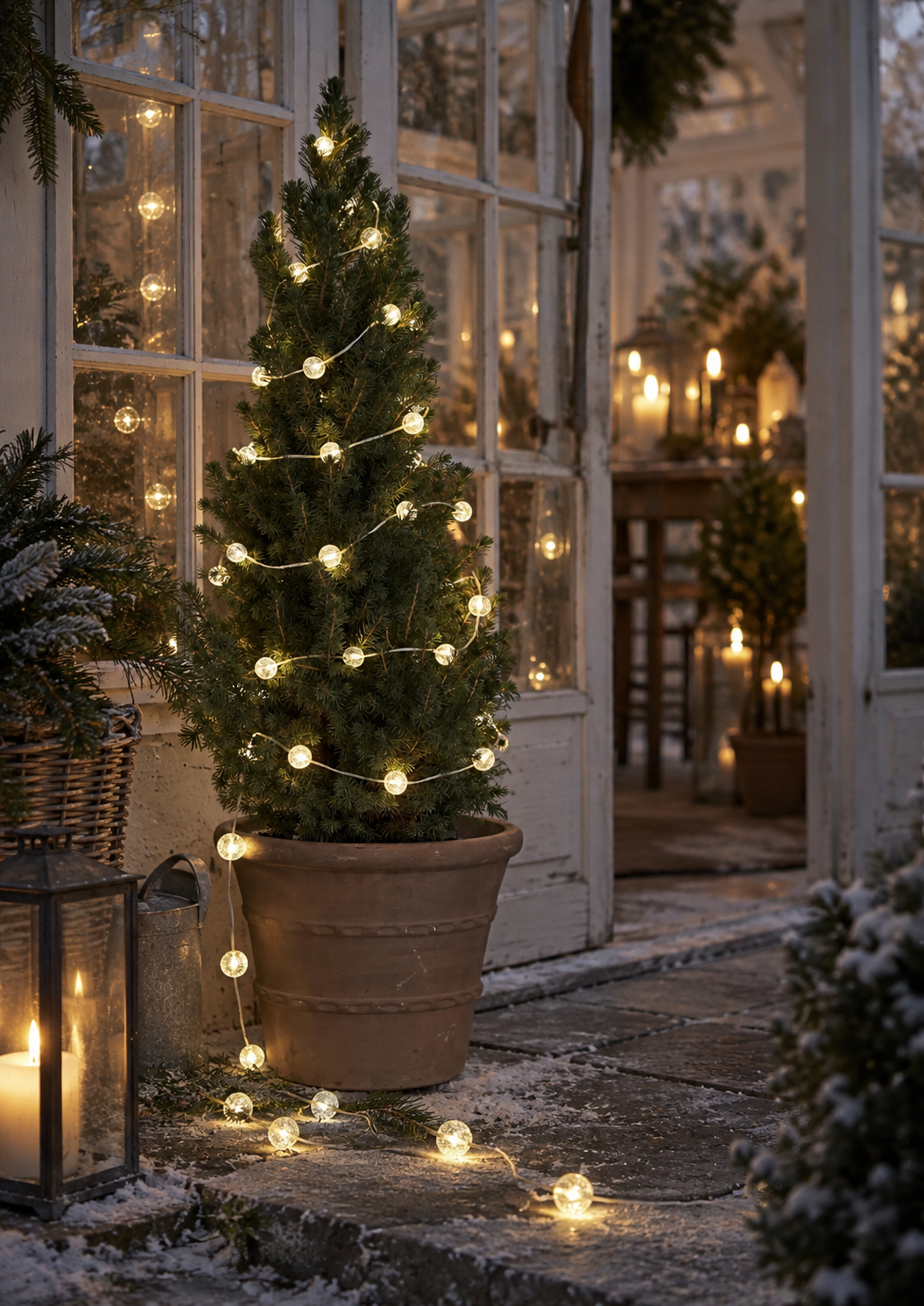 String lights with balls - Battery-powered with timer - 500 cm - 4