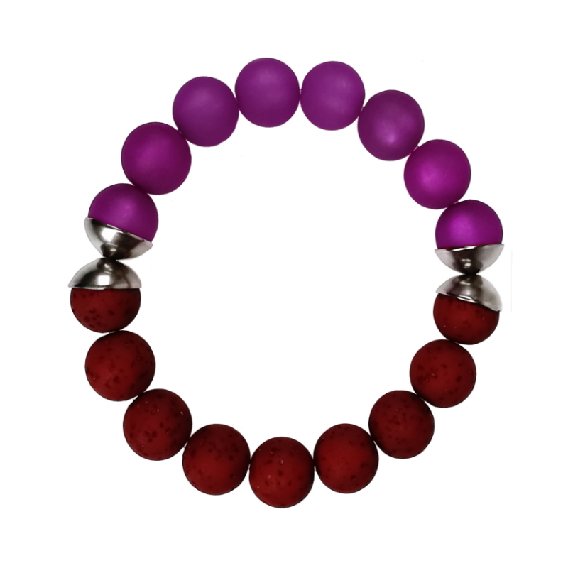 IAMLUND Bridge armband lila/mörkröd
