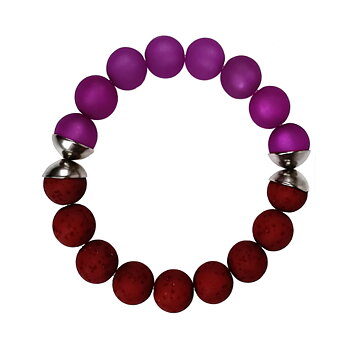 IAMLUND Bridge armband lila/mörkröd