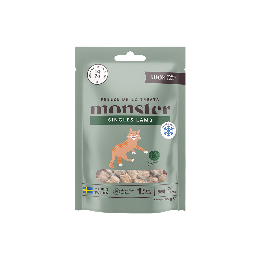 Monster Frystorkat Kattgodis Lamm 45g