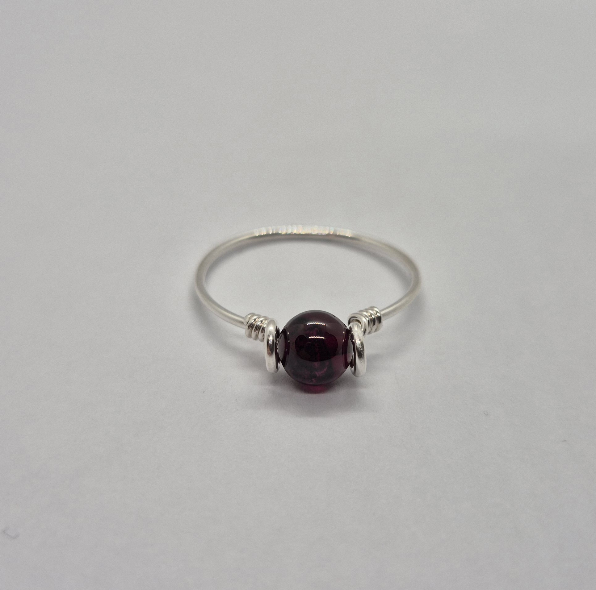 Trådring med ädelsten - 925 Sterling Silver  - 8