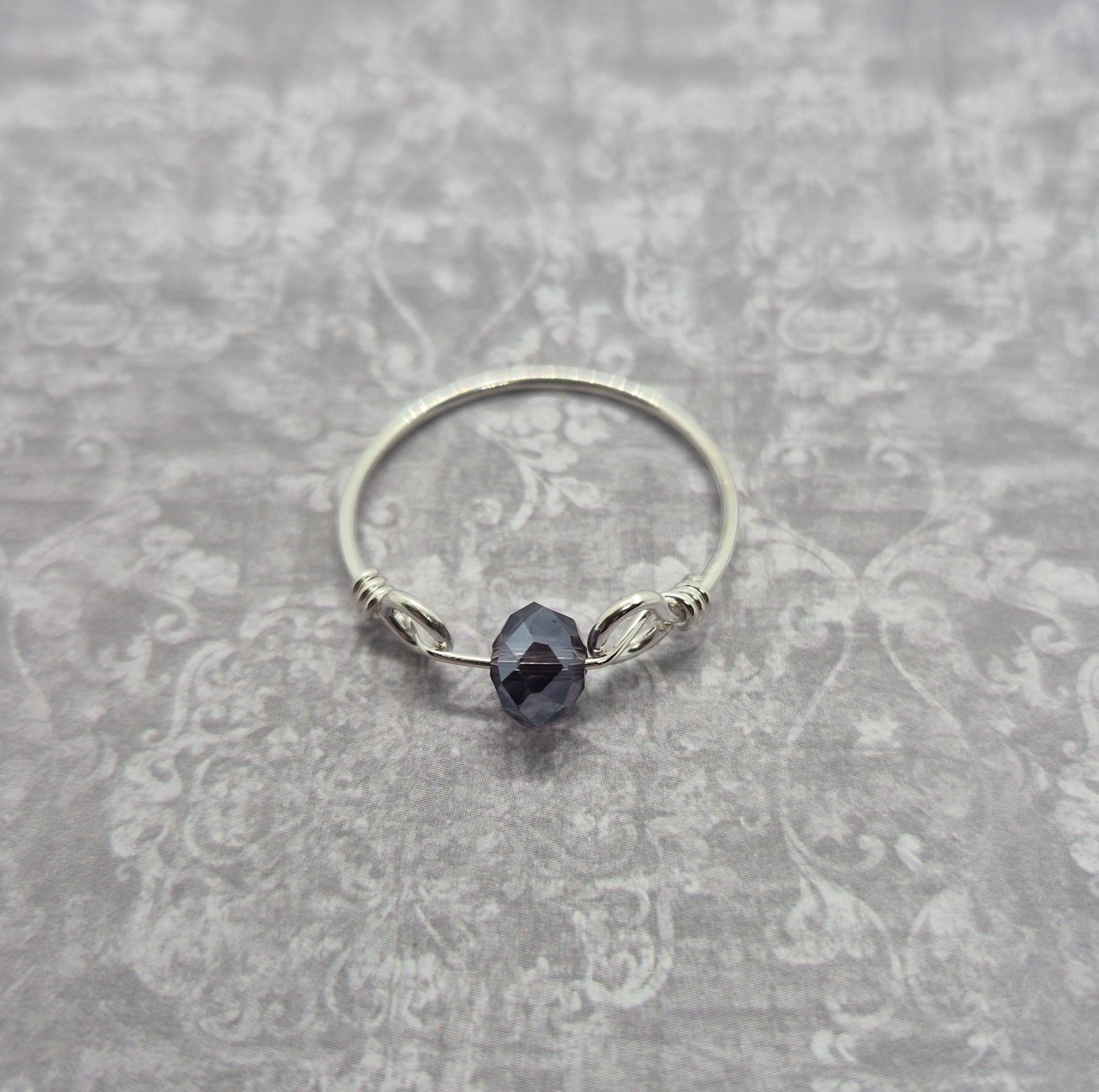 Trådring med kristall - 925 Sterling Silver  - 10