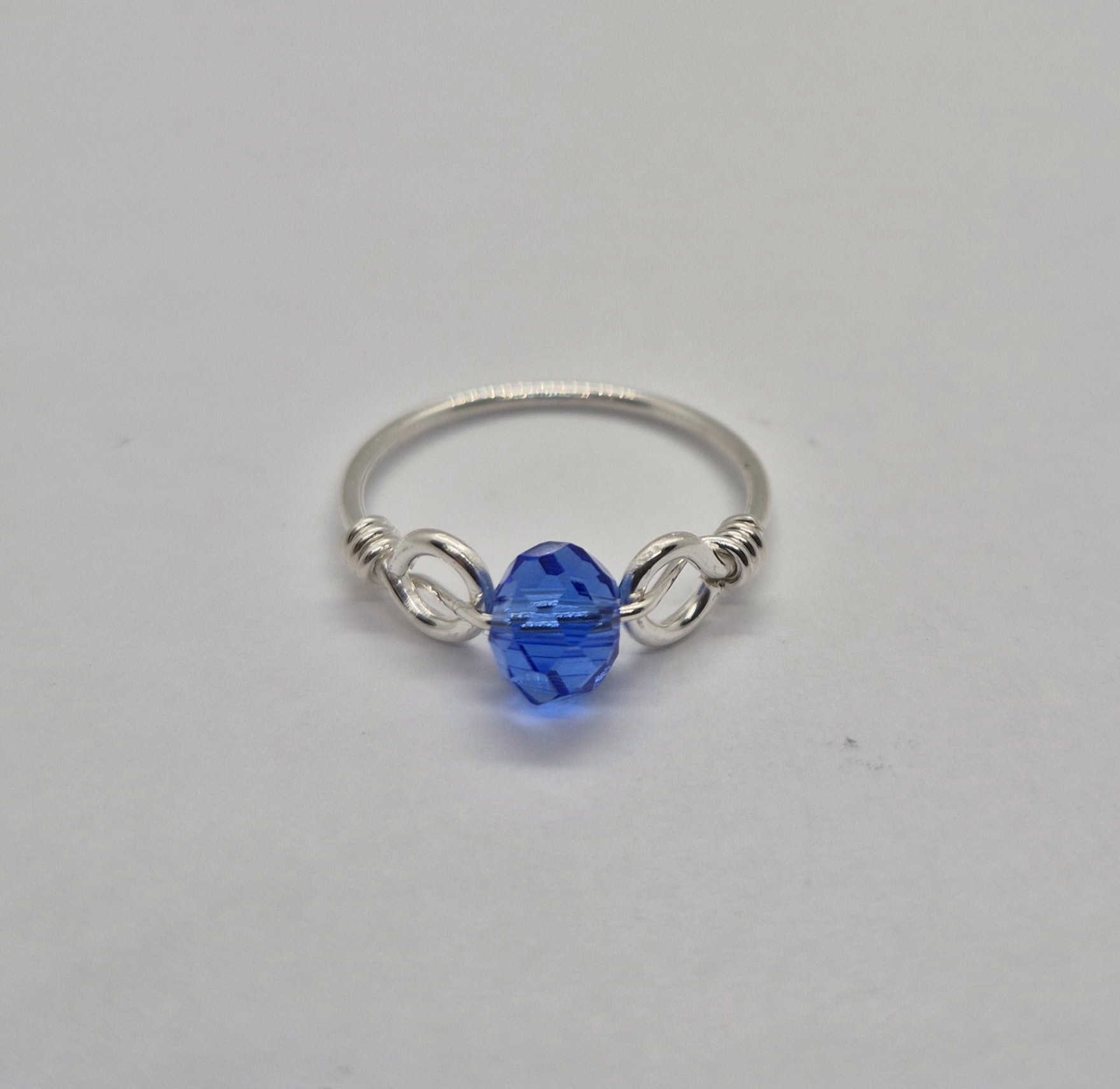 Trådring med kristall - 925 Sterling Silver  - 6