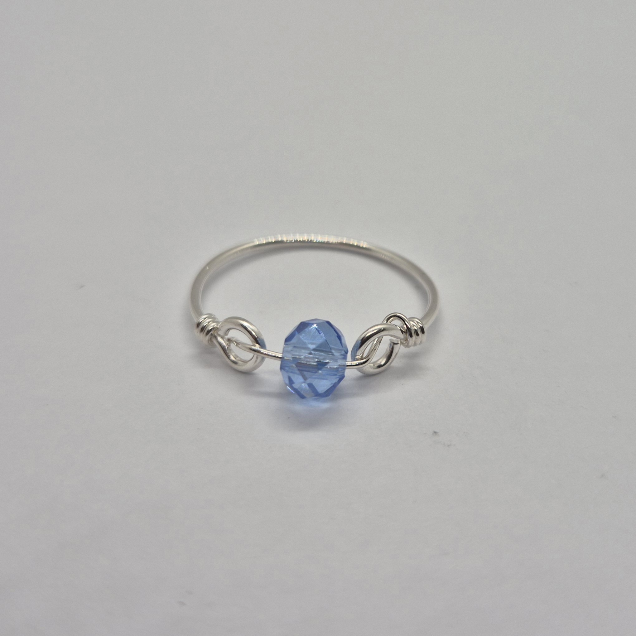 Trådring med kristall - 925 Sterling Silver  - 7