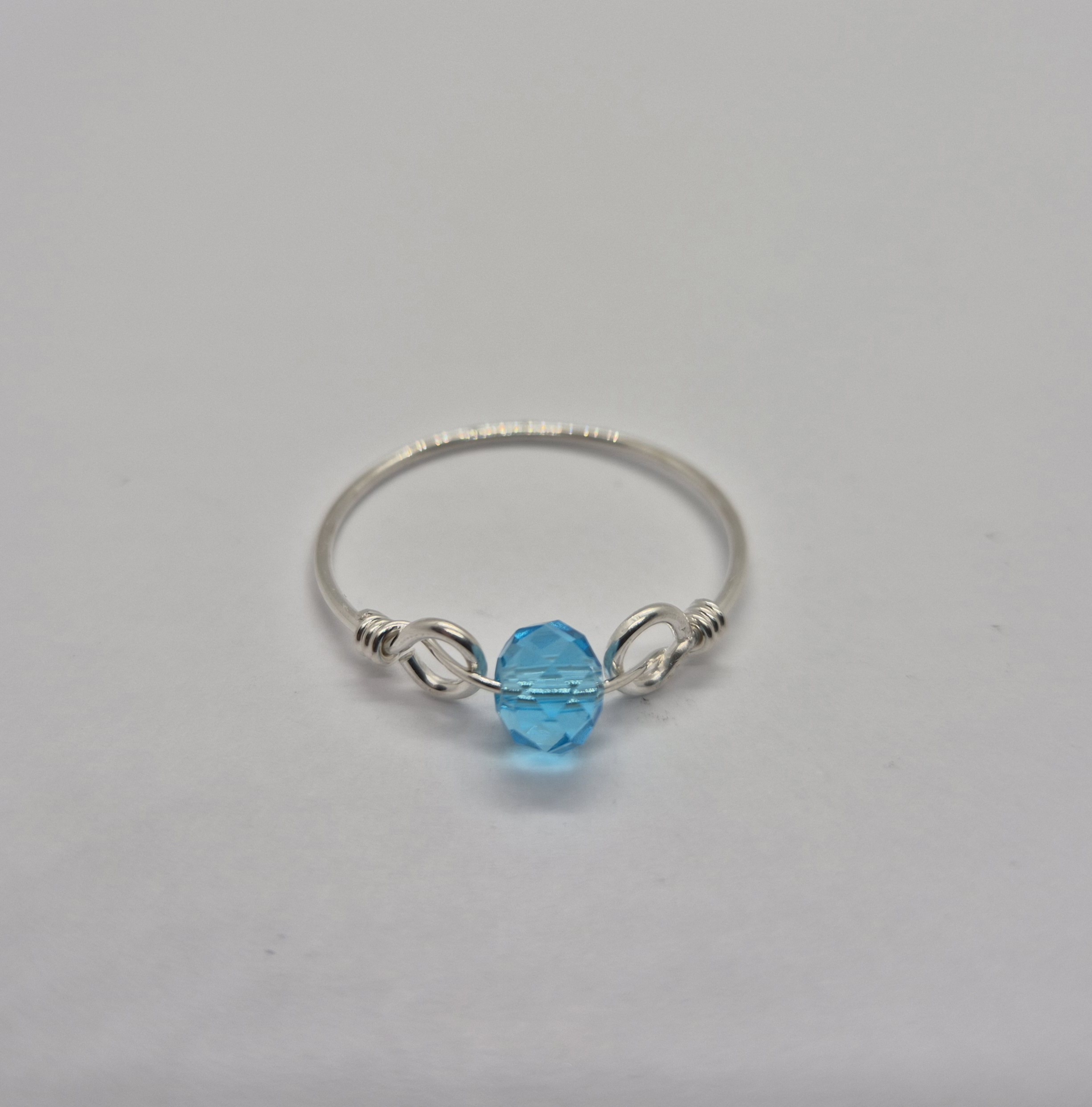 Trådring med kristall - 925 Sterling Silver 