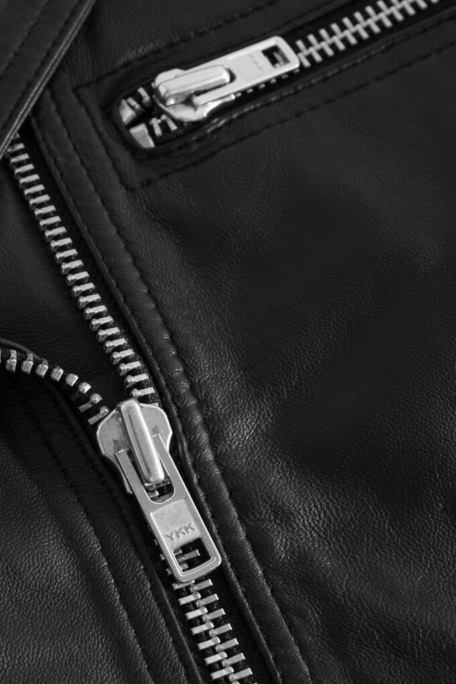 Depeche - Leah Biker Jacket In Soft And Delicious Leather Black - 5