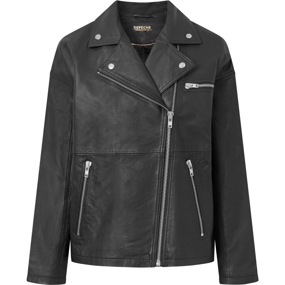Depeche - Leah Biker Jacket In Soft And Delicious Leather Black - 2