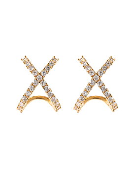 Cross earring, gold