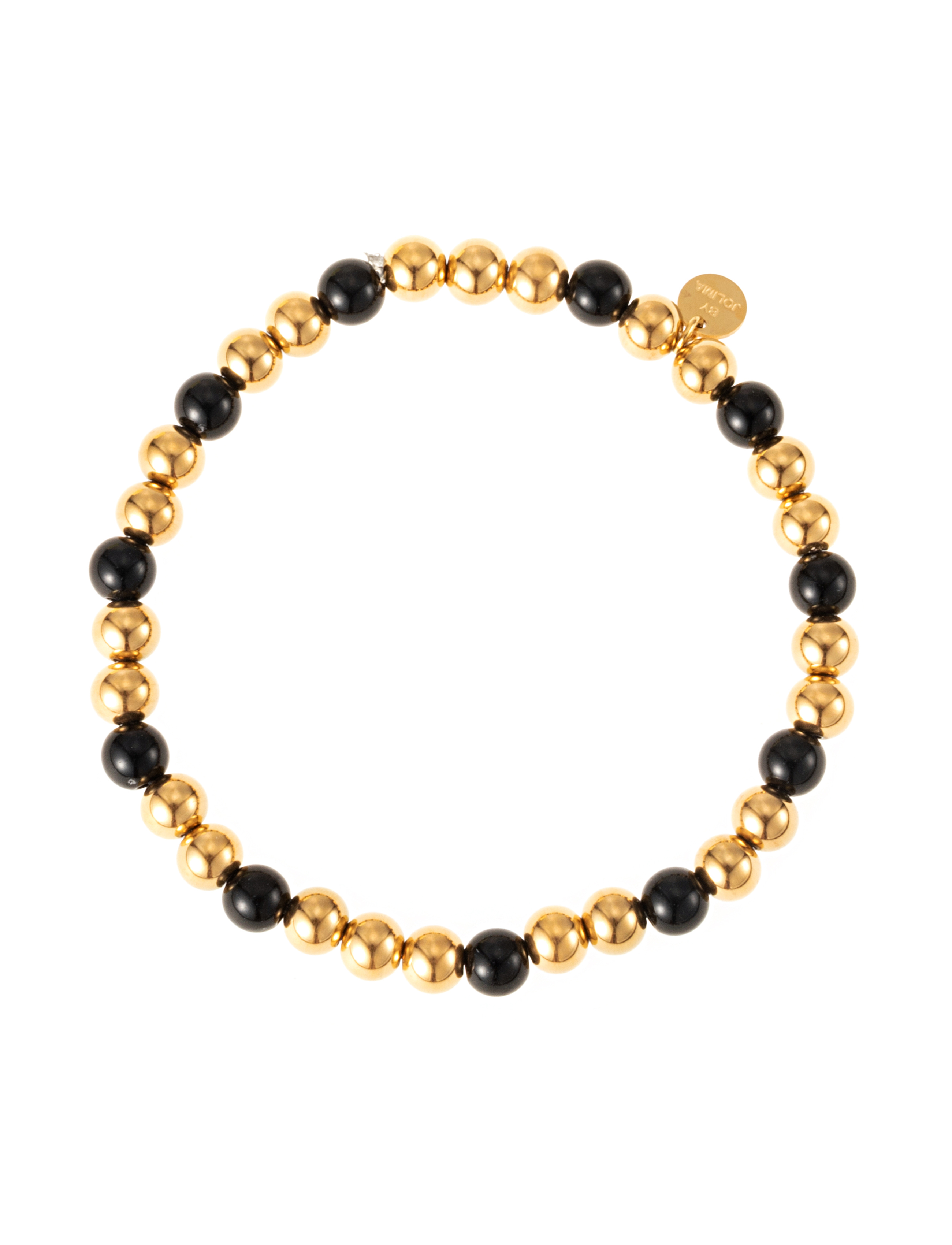 Bead bracelet, black gold By Jolima