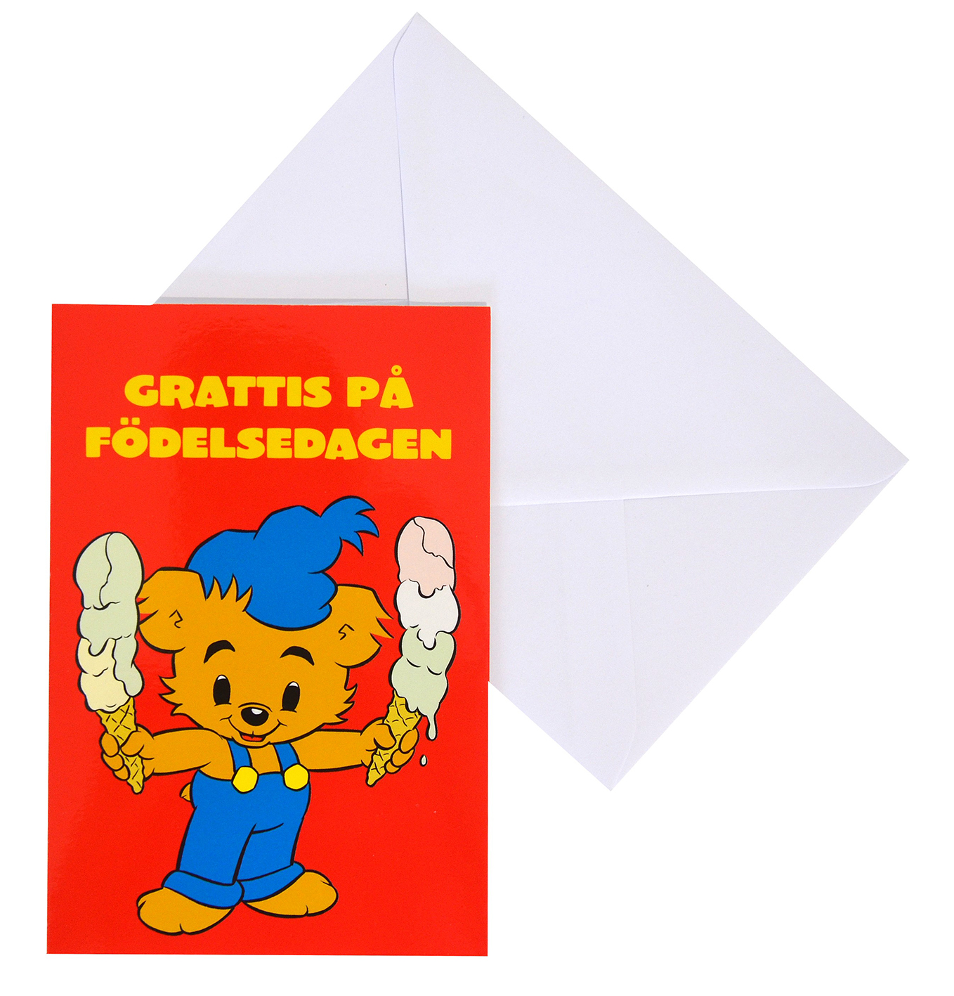 Gratulationskort med kuvert bamse
