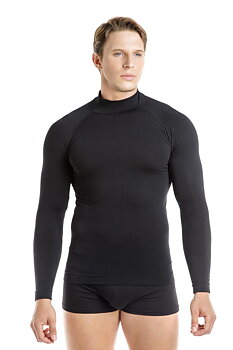 Poloshirt met lange mouwen van merinowol en Dryarn (Herren)