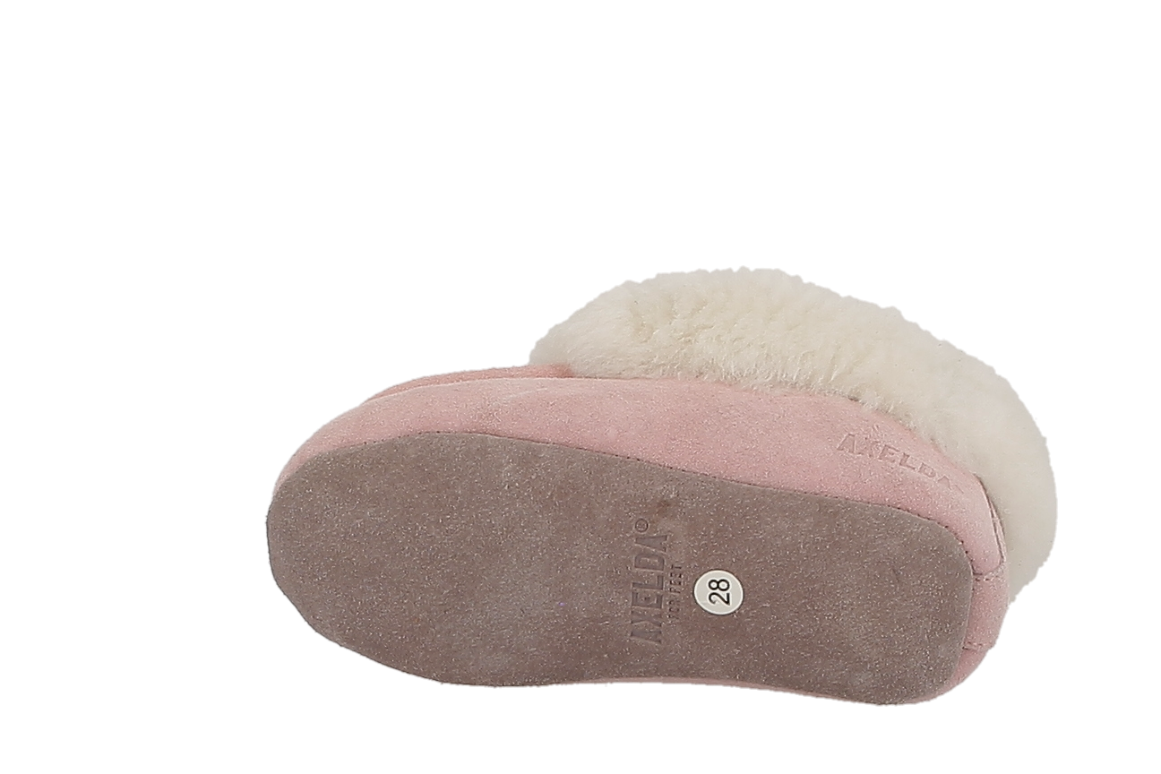 Fårskinnstofflor med lädersula rosa AXELDA Leeds Barn - 3