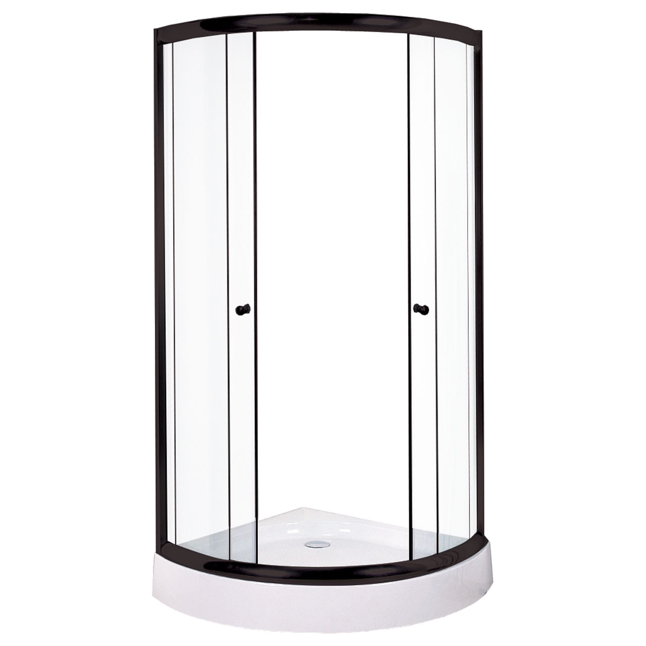 Duschvägg 981-40 svart/vit med klart glas