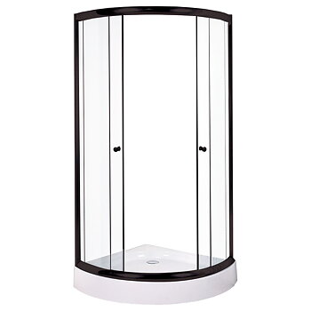 Duschvägg 981-40 svart/vit med klart glas