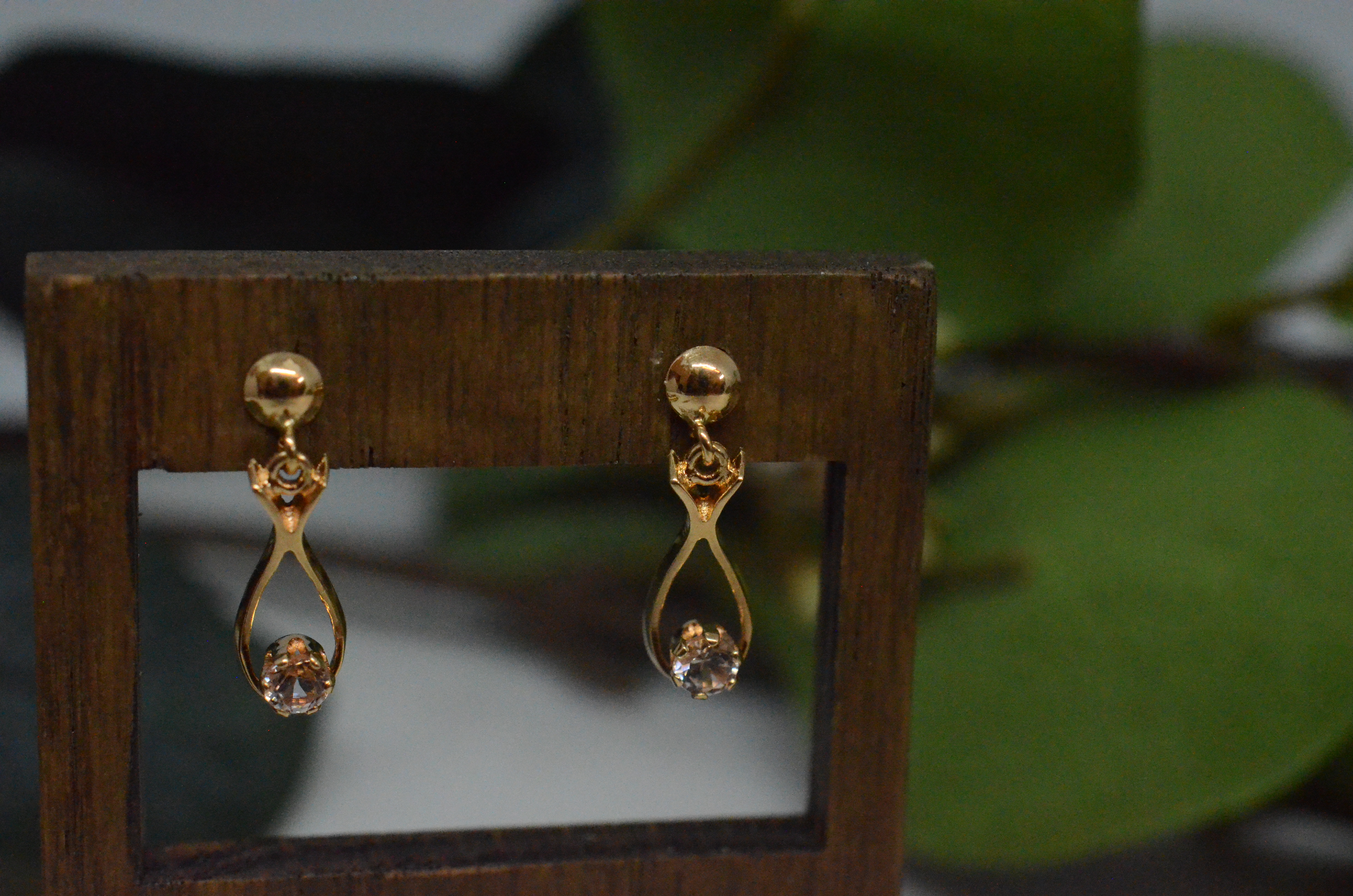 Second Hand earrings 18k cz  - 2