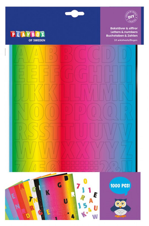 Bokstäver & Siffror Kartong & Räfflat Papper 10ark