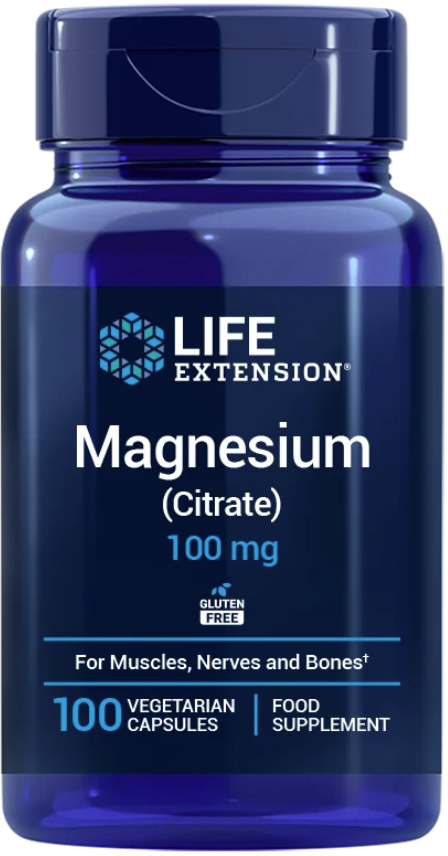 Life Extension Magnesium Citrate 100 mg – Lättupptagligt (100 kap)
