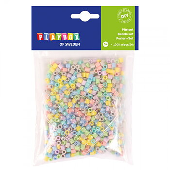 Rörpärlset med platta 1 000 st pastell