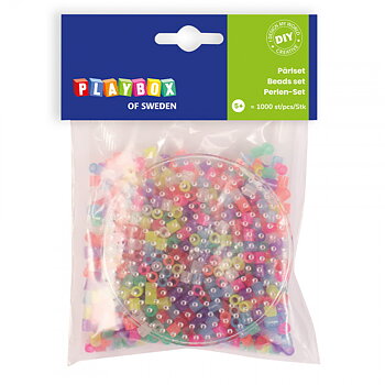 Rörpärlset Med Platta 1000st Glitter