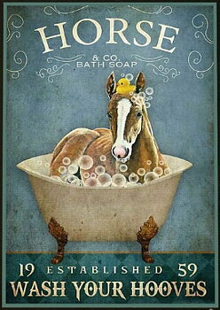 Tin Sign - WASH YOUR HOOVES