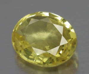 0.45 ct tjusig 5.5x4.7 mm oval slipad naturlig gul safir ädelsten - 3