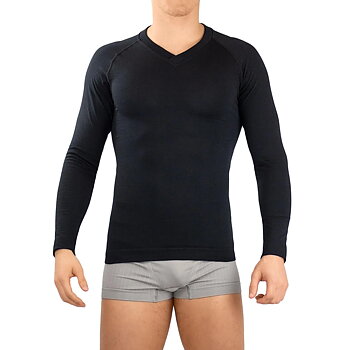 Verwarmend longsleeve T-shirt voor heren met merinowol en Dryarn