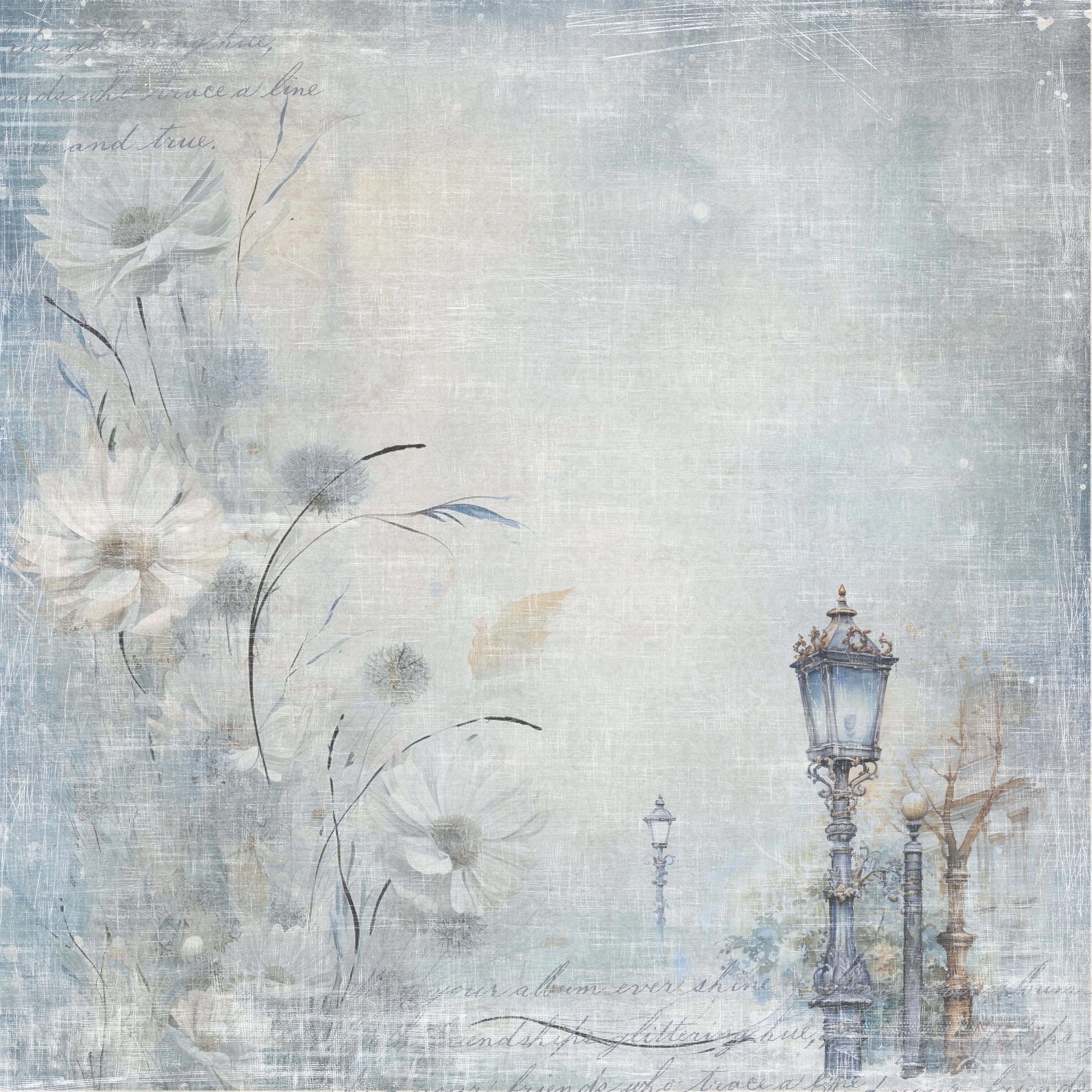 Papper Scrapbooking  Reprint - Frozen Collection Flowers  - 12x12 (30,5 x 30,5 cm) - 2