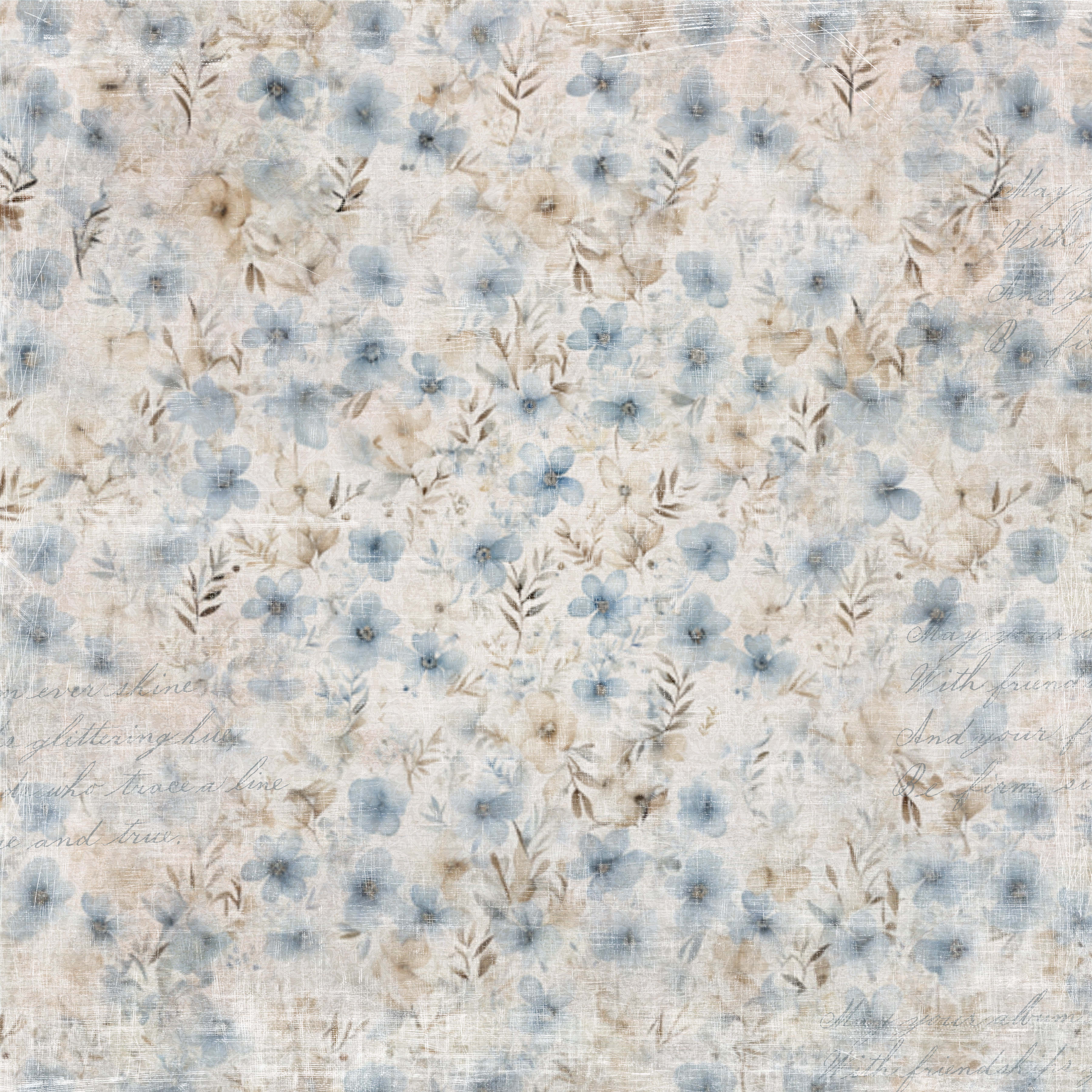 Papper Scrapbooking  Reprint - Frozen Collection Flowers  - 12x12 (30,5 x 30,5 cm)