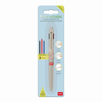 Erasable gel pen 3-in-1, Travel, gelpenna med utsuddbart bläck