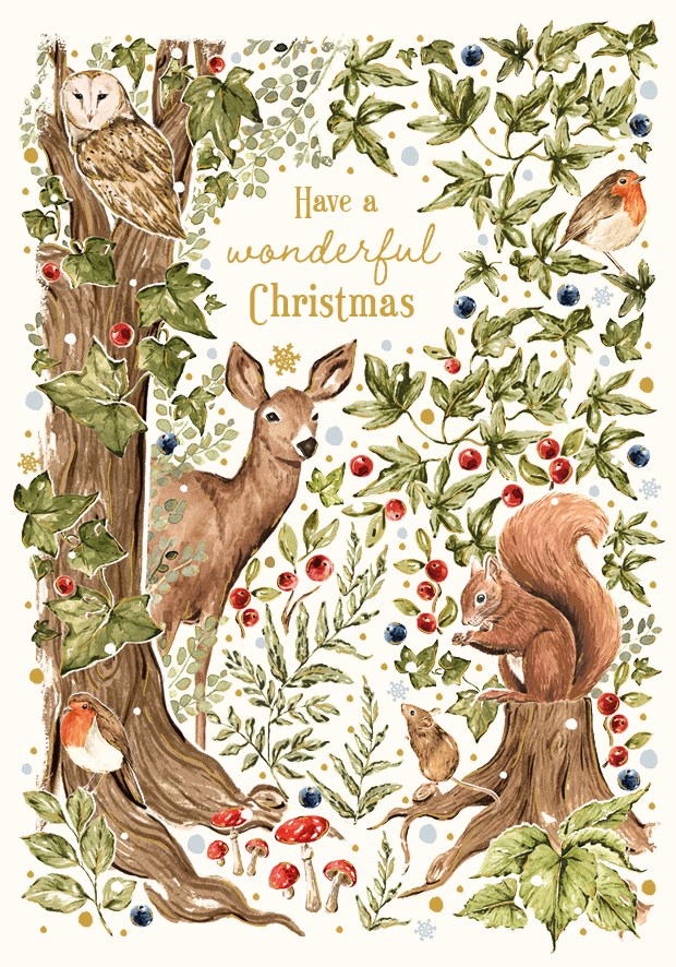 Deer, Christmas Single Card
