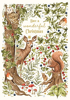 Deer, Christmas Single Card