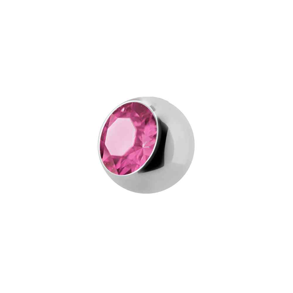 Screw on kula - titan - 1,2 mm - Rosa kristall