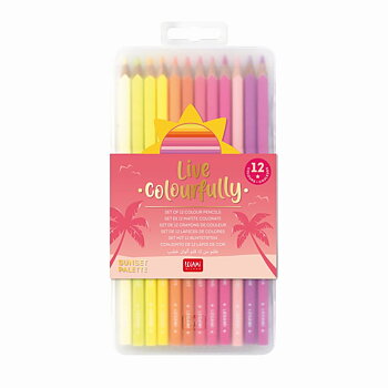 Colour pencil set, Live Colourfully - Magenta, set med 12 blyertspennor