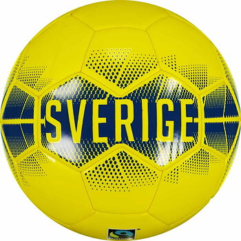 Gul fodbold med tekst Sverige