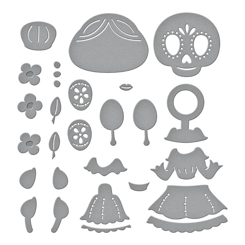 Dancin' Day of the Dead Girl Etched Dies 