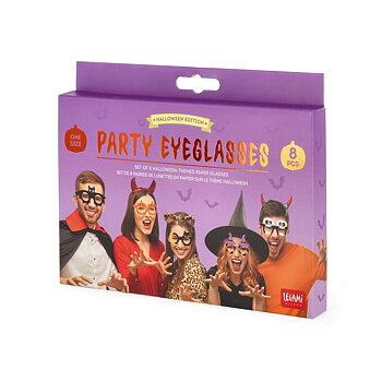 Papirbriller, sæt med 8 halloweenmotiver