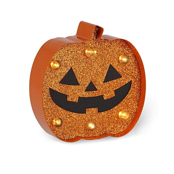 Mini Decorative Lights, Pumpkin with glitter