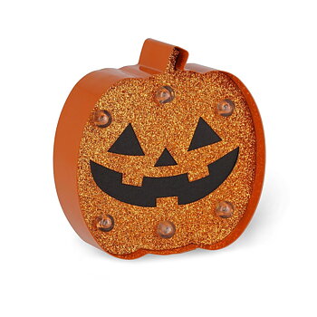 Mini Decorative Lights, Pumpkin with glitter