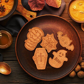 Cookie cutters with stamps, Halloween