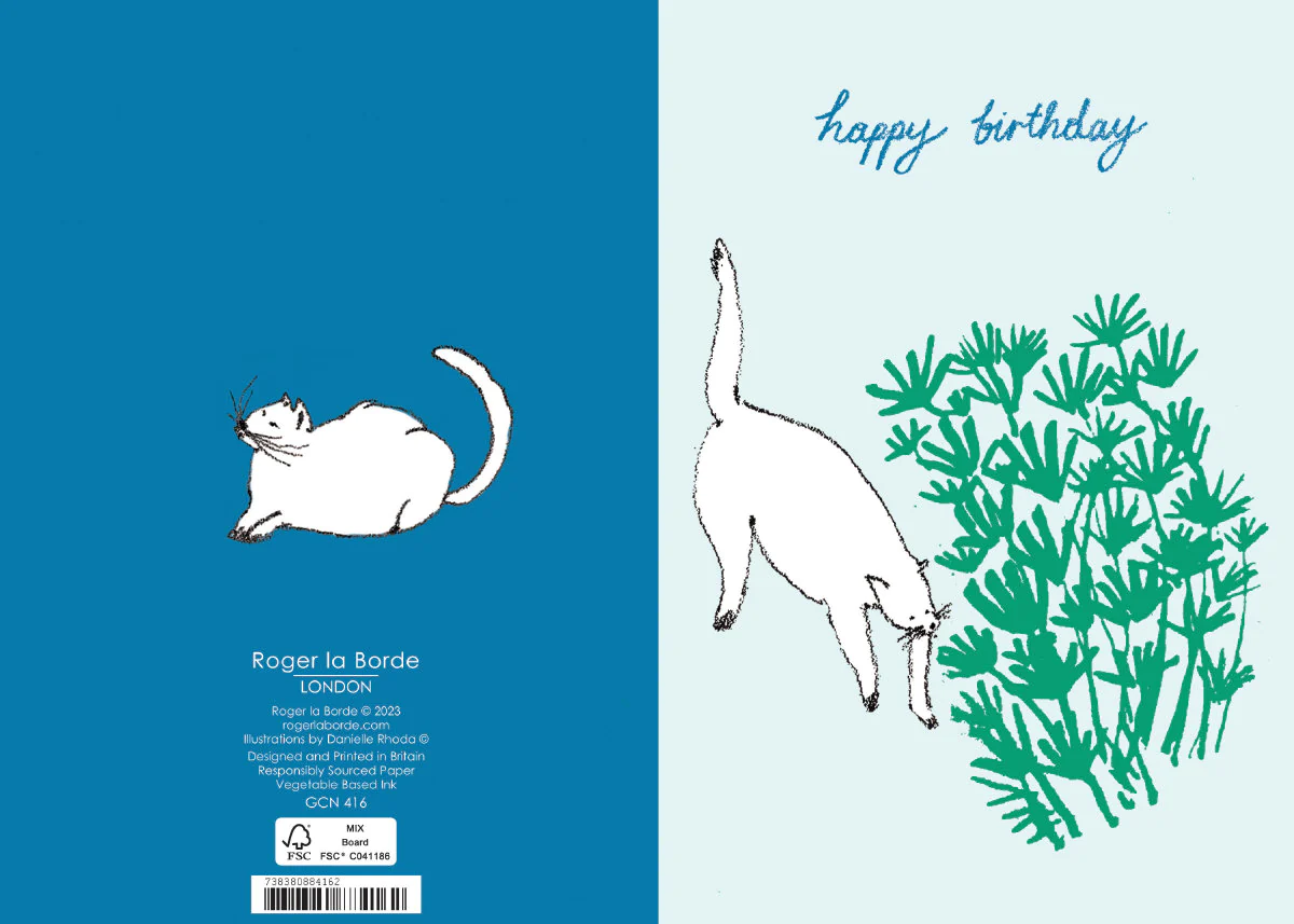 Cat & Green Plant Petite Card - 3
