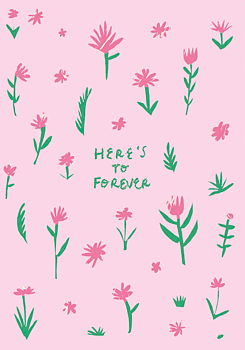 Pink Flowers Forever Petite Card