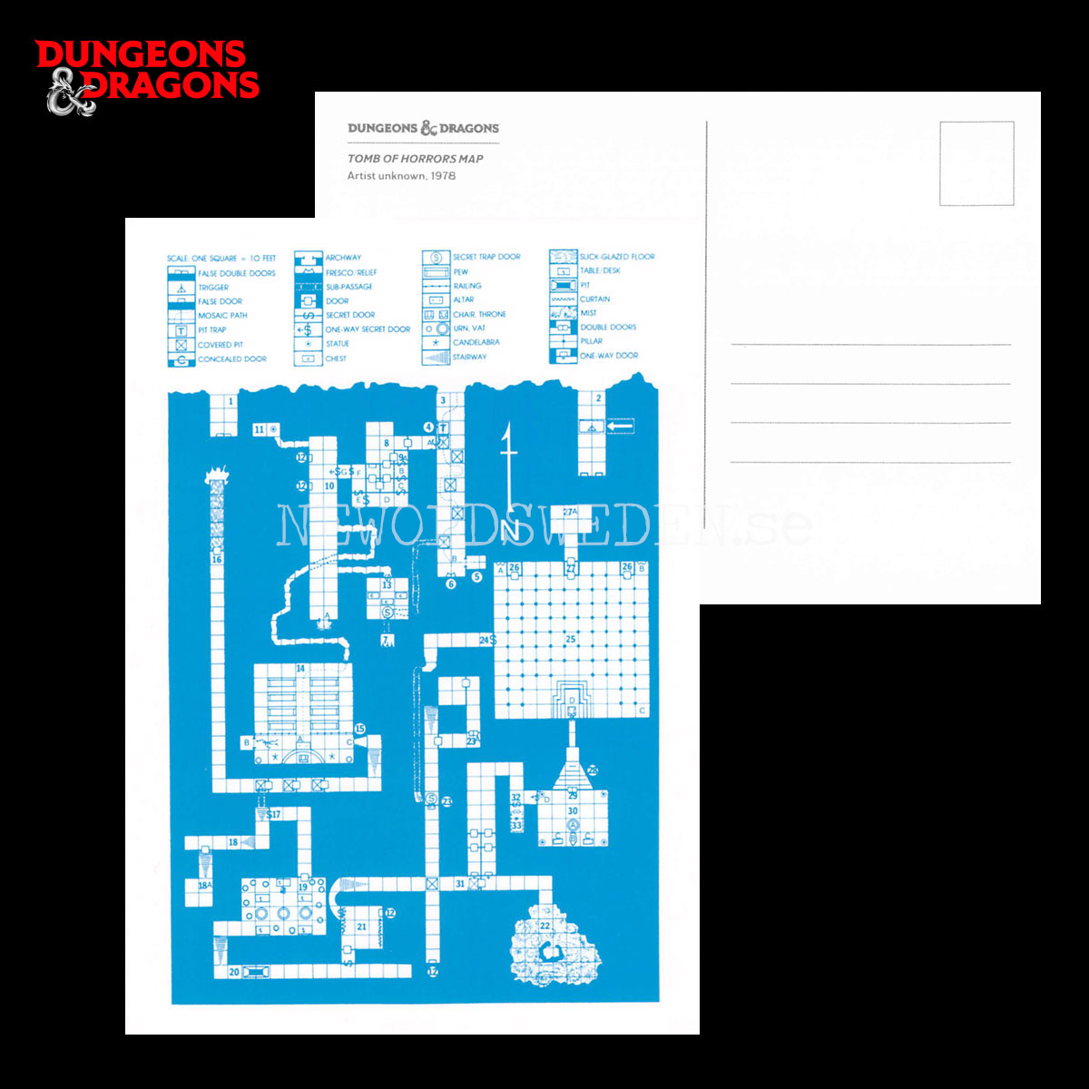 TOMB OF HORRORS MAP 1978 - Postcard - Arist unknown - D&D - 299 - 2