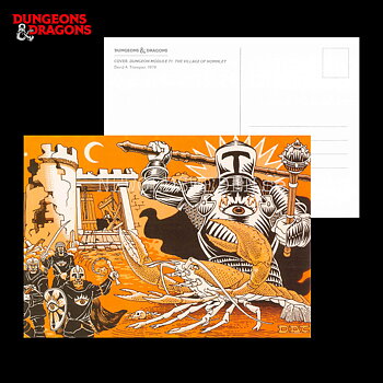 COVER - DUNGEON MODULE T1: THE VILLAGE OF HOMMLET 1979 - Postcard - David A. Trampier - D&D - 299