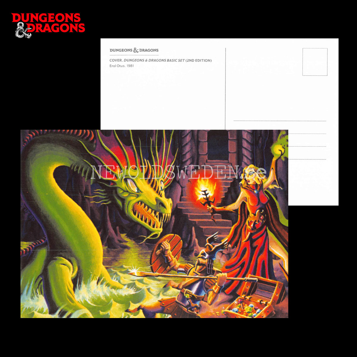 COVER - D&D BASIC SET 2ND EDITION 1981 - Postcard - Erol Otus - D&D - 299 - 2