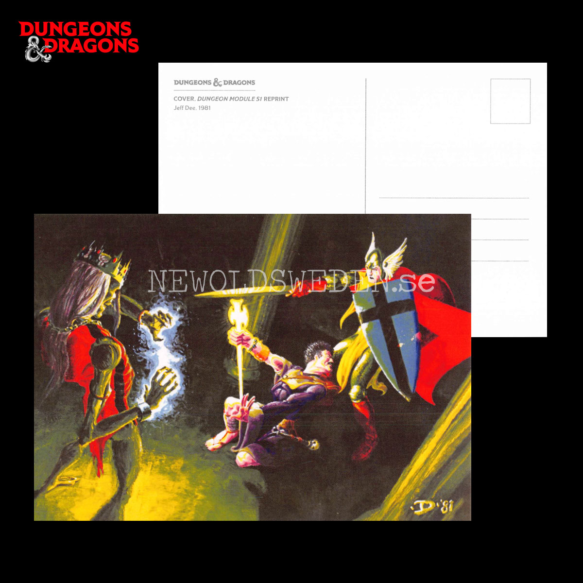 COVER - DUNGEON MODULE S1 REPRINT 1981 - Postcard - Jeff Dee - D&D - 299 - 2
