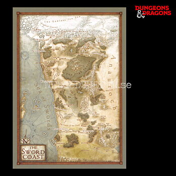 MAP OF THE SWORD COAST 2014 - Postcard - Jared Blando - D&D - 299